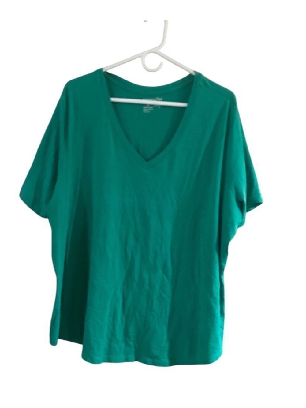 Terra & Sky Bright Teal V-Neck Short Sleeve Tee - Picture 2 of 8